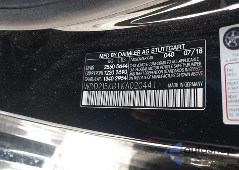 2019 Mercedes-Benz Cls 450 4Matic z USA, uszkodzony, nr VIN WDD2J5KB1KA020441